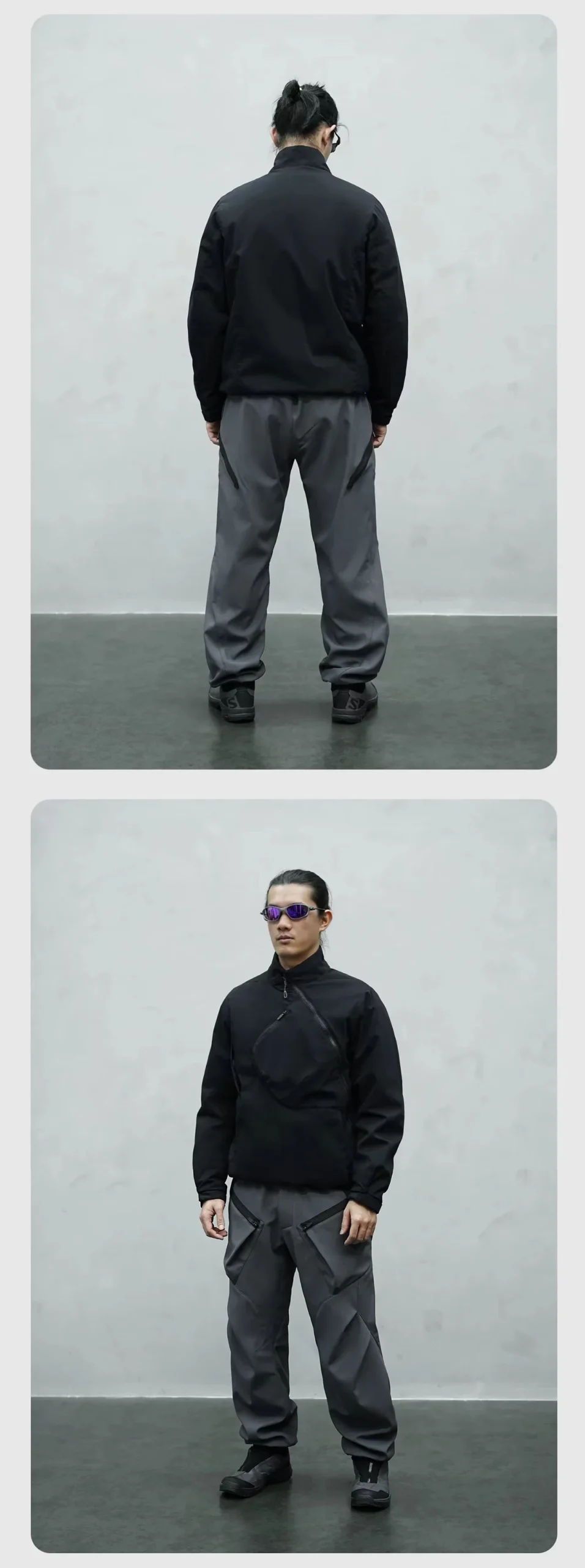 Nosucism 25aw Soft shell paratrooper pants zipper pocket ergonomic design techwear - 15 15 9 scaled