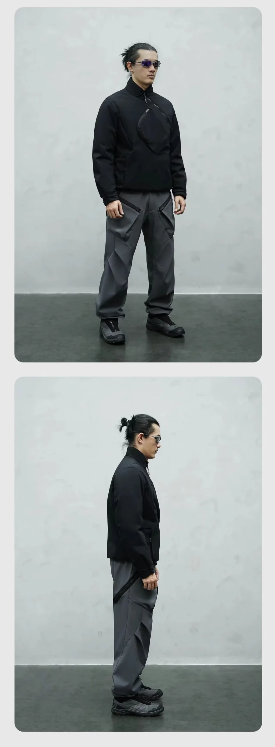 Nosucism 25aw Soft shell paratrooper pants zipper pocket ergonomic design techwear - 16 16 7 scaled