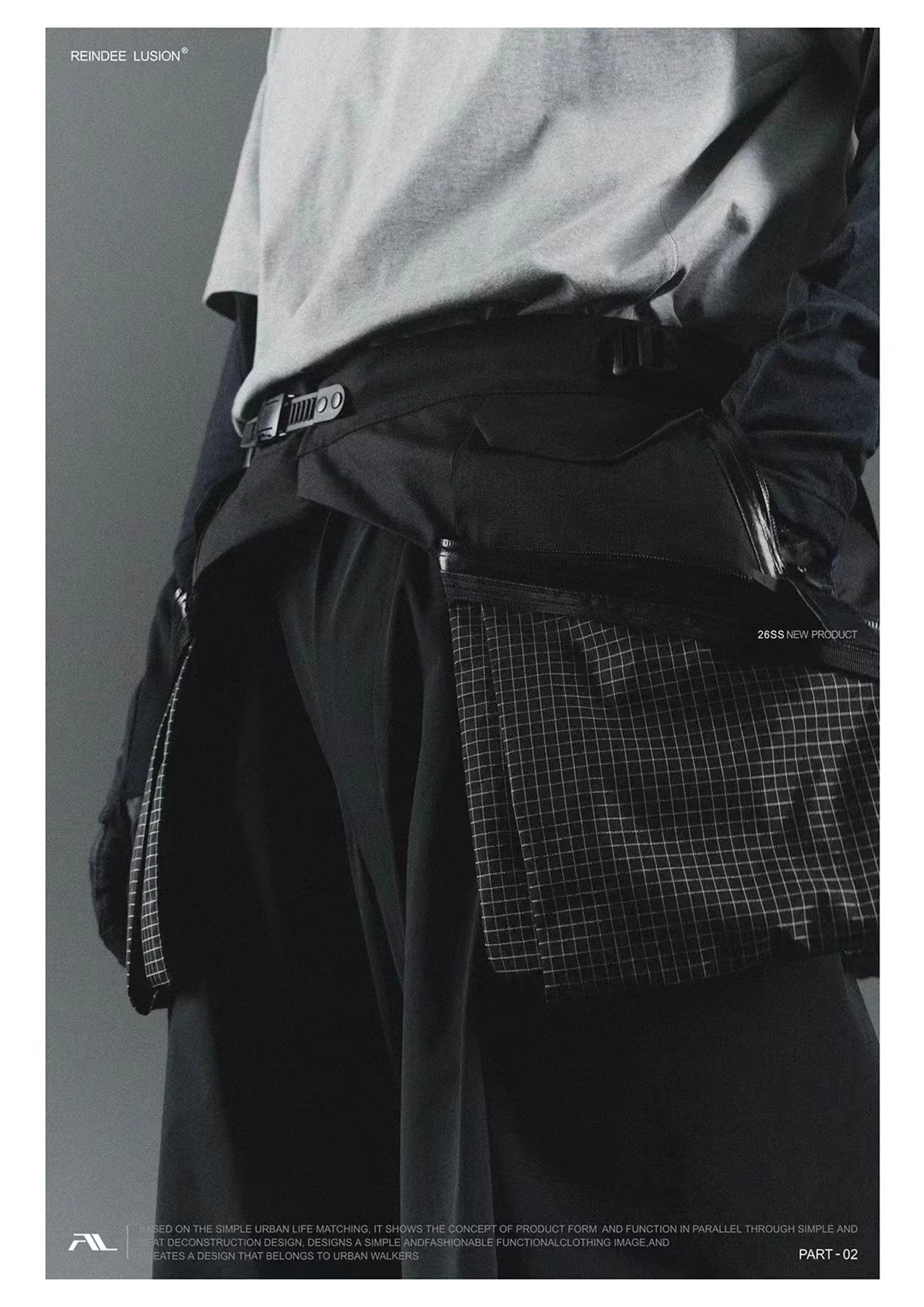 Reindee Lusion 26SS Functional Layered Structure Six-Pocket PantsExtention Apron techwear accessories edc carrier - 23 23