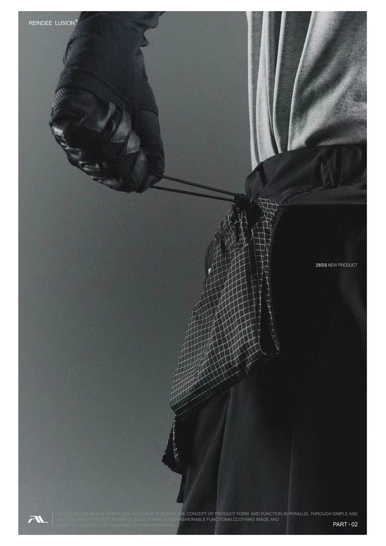 Reindee Lusion 26SS Functional Layered Structure Six-Pocket PantsExtention Apron techwear accessories edc carrier - 25 25