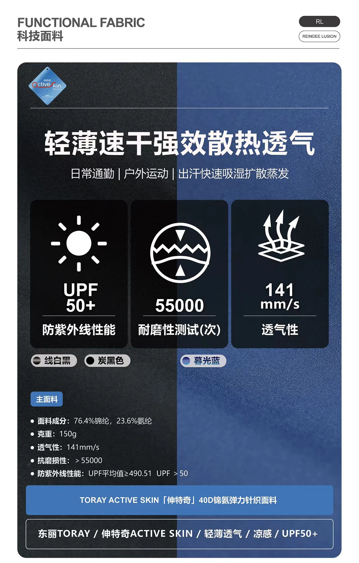 Reindee lusion 26ss UPF50+ Sunscreen Outdoor Snud toray active skin material techwear accessories - 3 3 7