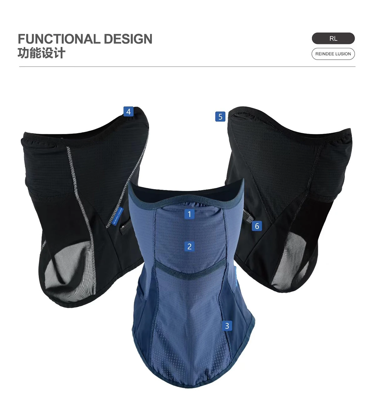 Reindee lusion 26ss UPF50+ Sunscreen Outdoor Snud toray active skin material techwear accessories - 7 7 7