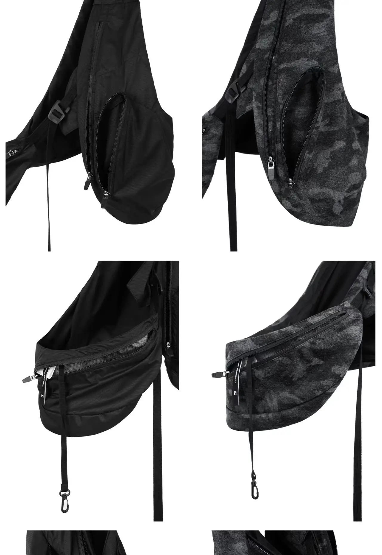 Inconstant 26ss Assymmetric arc shape wrap around bag half-body vest techwear accessories - 5 5 4