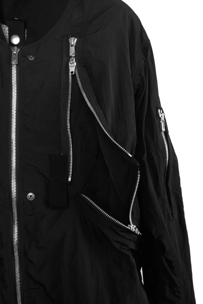 Corrosion equipment 23ss J23 Black nylon jacket with metal zipper fabric splicing for urban commuting techwear 2