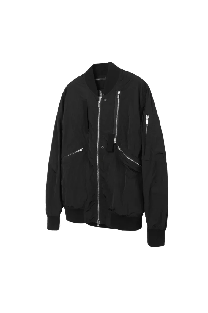 Corrosion equipment 23ss J23 Black nylon jacket with metal zipper fabric splicing for urban commuting techwear scaled