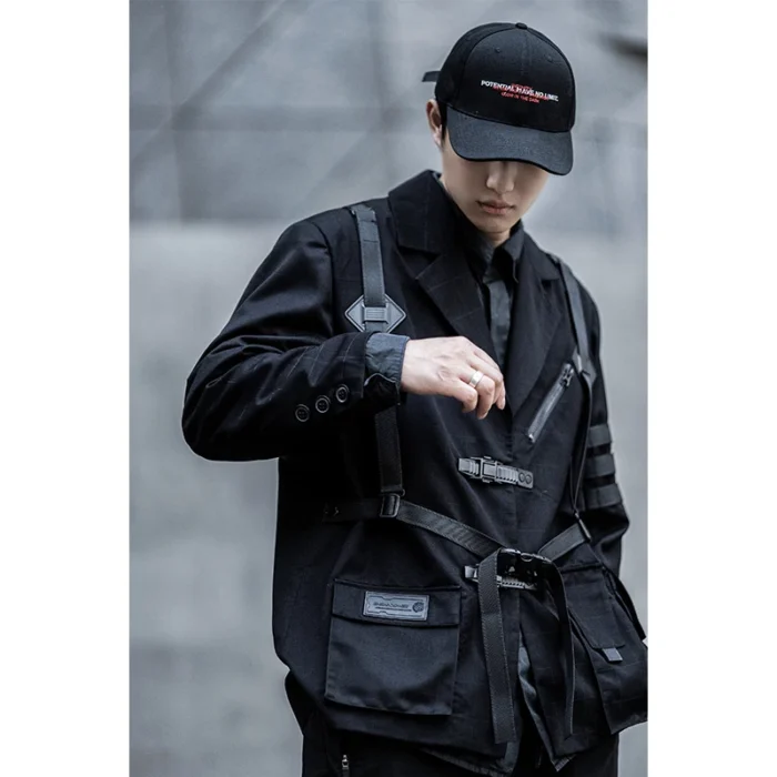 Enshadower Tactical suit jacket multiple pockets arm molle webbing techwear aesthetic ninjawear techninja warcore 2