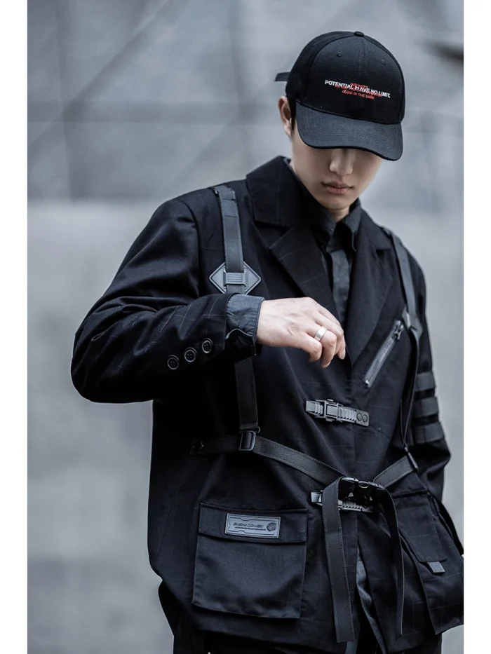 Enshadower Tactical suit jacket multiple pockets arm molle webbing techwear aesthetic ninjawear techninja warcore 5