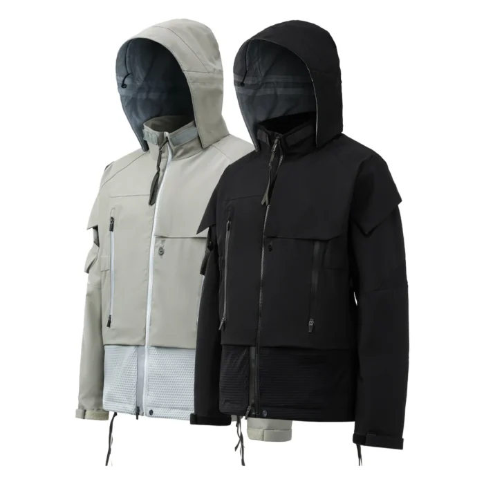Ninja warning 22FW Waterprooff storm jacket panelled design detachable hood x back techwear