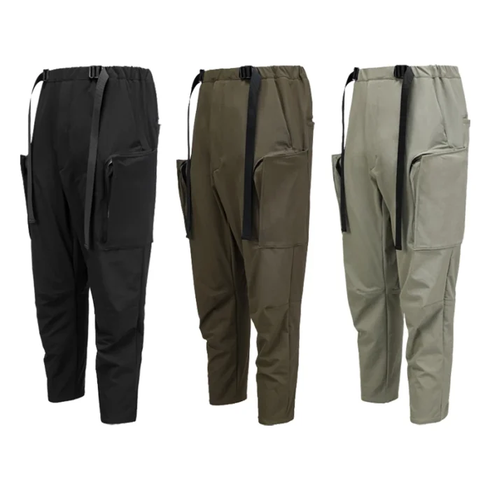 Ninja warning 22ss Wide half drop crotch cargo pants versatile waist adjustment techwear techninja streetwear 4