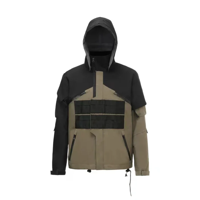 Ninja warning 23aw Storm jacket chest molle webbings dwr coated material jacket sling multiple pockets techwear 1