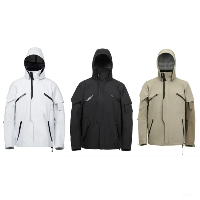 Ninja warning Waterproof hooded stormsuit jacket membrane carrier system magnetic badge dwr techwear ninjawear techninja
