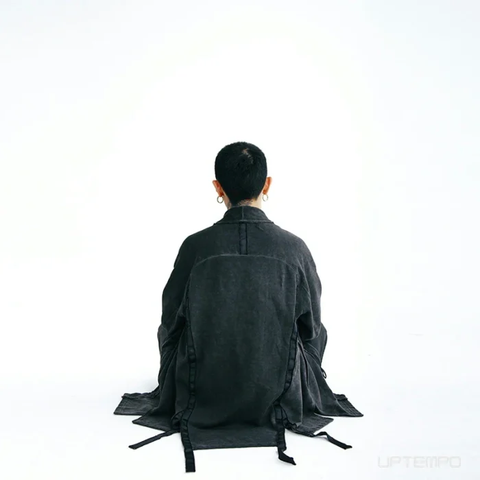 Nosucism IINTRMISSIONN 21aw washed dying aged taoist robe kimono coat techwear aesthetic dystopian japanese style darkwear 3
