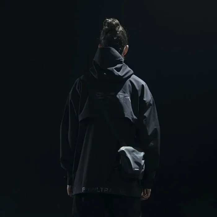 Pupil travel xenshadower Waterproof jacket front molle reflective elements techwear darkwear streetwear 2