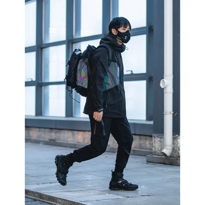 Pupil travel xenshadower Waterproof jacket front molle reflective elements techwear darkwear streetwear 5