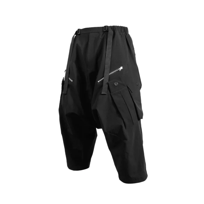 QIUDYU 21ss Drop crotch samurai pants multiple pockets waist adjustment ankle length techwear ninjawear japanese streetwear