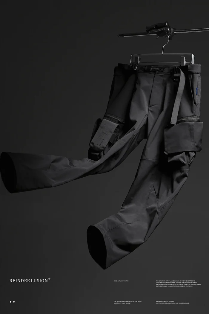 Reindee Lusion 22AW Outdoor adjustable waterproof cargo pants removable straps techwear warcore gorpcore 5