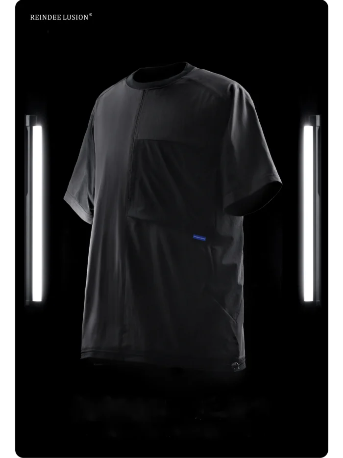 Reindee Lusion 23SS Breathable quick drying short sleeve t shirt combined materials dwr coating techwear gorpcore scaled