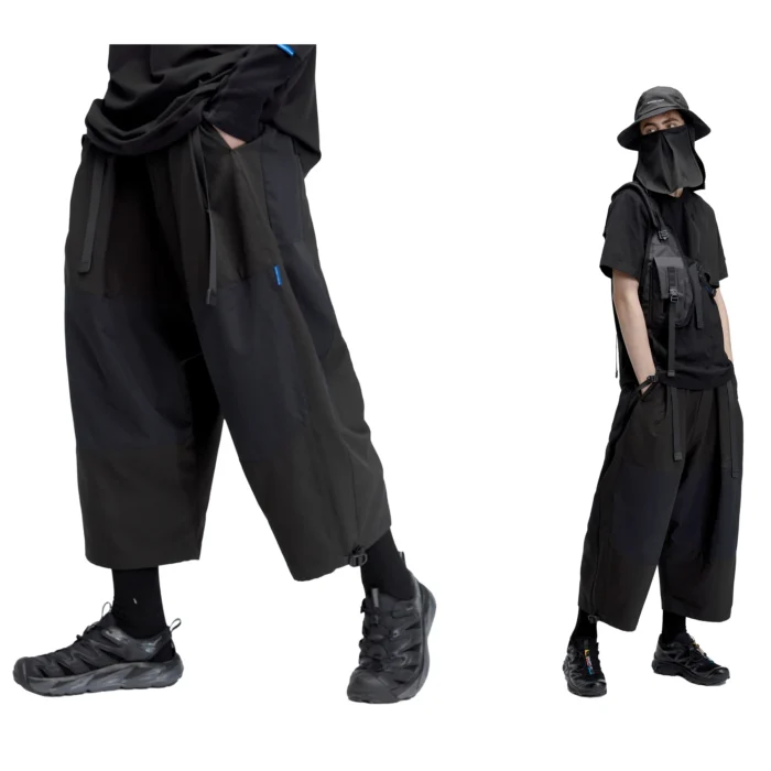 Reindee lusion spliced waterproof samurai pants retractable webbing techwear ninjawear outdoor functional 3