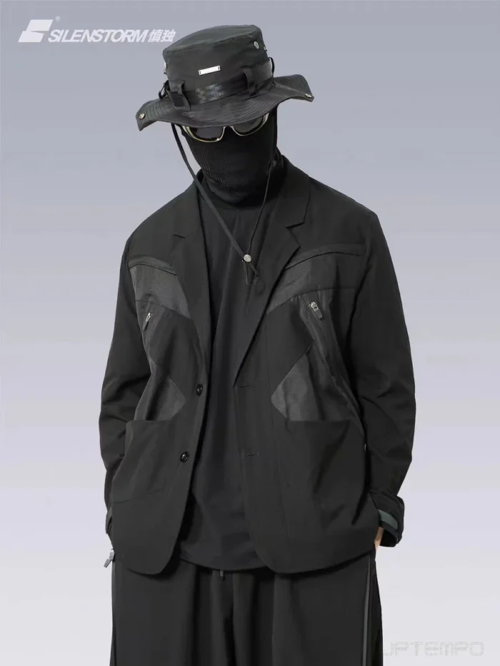 Silenstorm 23aw Deconstructive functional splicing suit jacket multiple pockets carrying sling techwear warcore 3