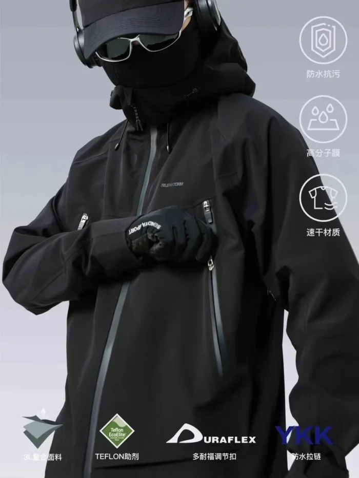 Silenstorm 23aw Outdoor jacket 3L shell fabric dwr coating techwear gorpcore aesthetic 2