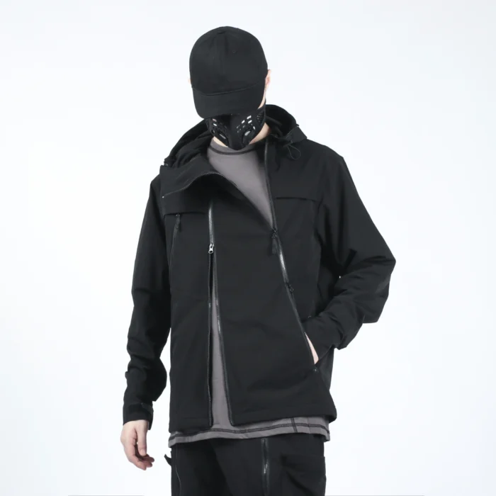 Three zipper stormsuit jacket silenstorm techwear streetwear ninjawear aesthetic futuristic 2 scaled