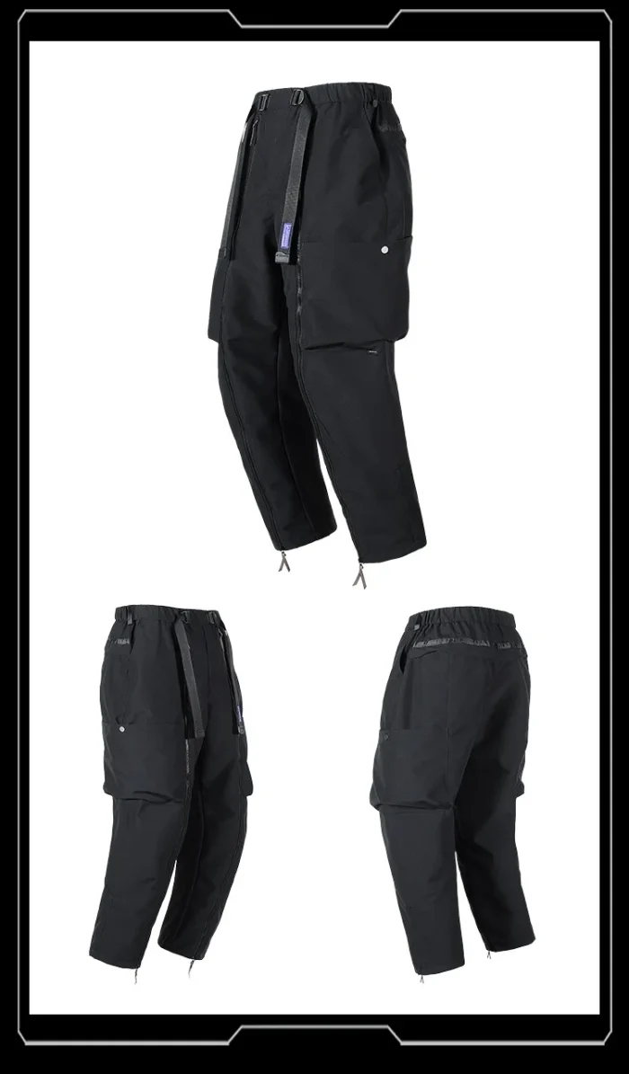 Whyworks 23ss Zipper ventilate diamond drainage pants water repellent quick adjustment waist techwear wacrore gorpcore 3