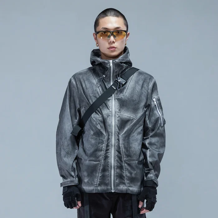 EDR 0563 Washed hooded jacket windbreaker techwear ninjawear darkwear streetwear japanese style