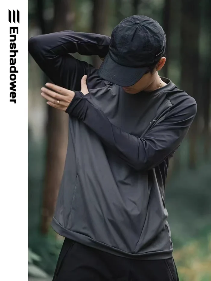 Enshadower 23SS Long sleeved t shirt breathable fingerholed sleeve gopcore casual streetwear 2