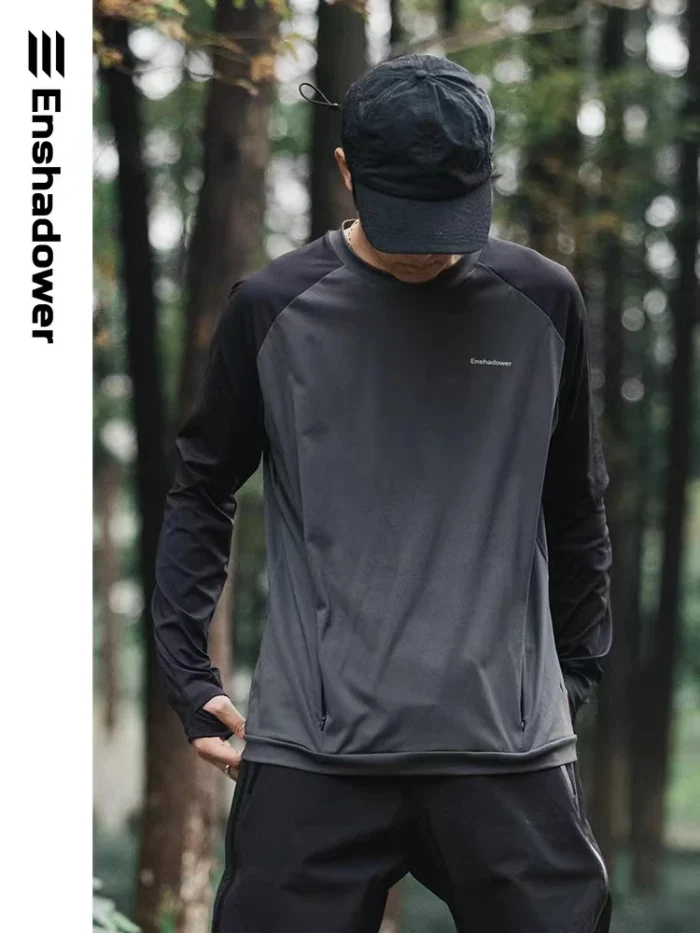 Enshadower 23SS Long sleeved t shirt breathable fingerholed sleeve gopcore casual streetwear