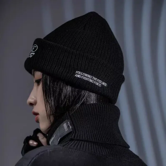 Enshadower Cold hat knitted logo streetwear basic black gray colours warm 2