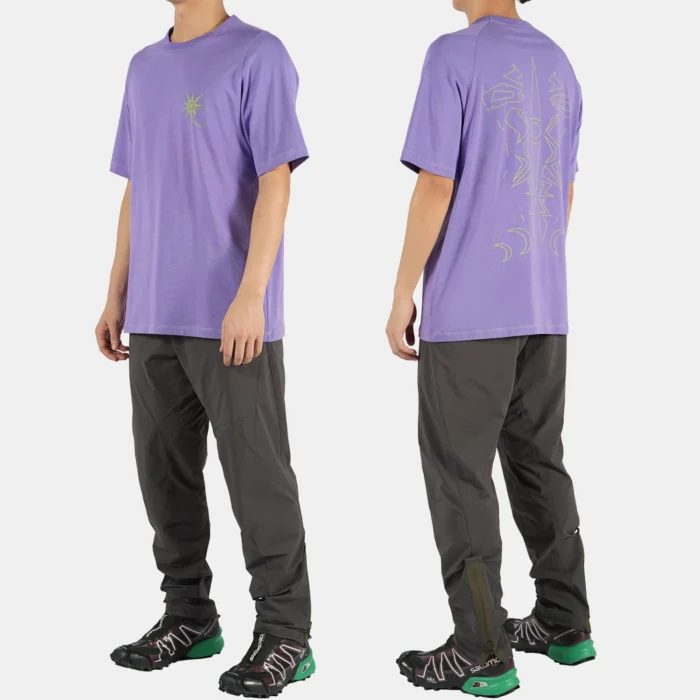 Nosucism 22ss widened design purple t shirt short sleeve cotton techwear aesthetic streetwear casual 2