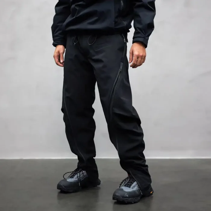 Nosucism 23aw Side zippered soft shell pants adjustable waist and shape dwr coating techwear gorpcore 5