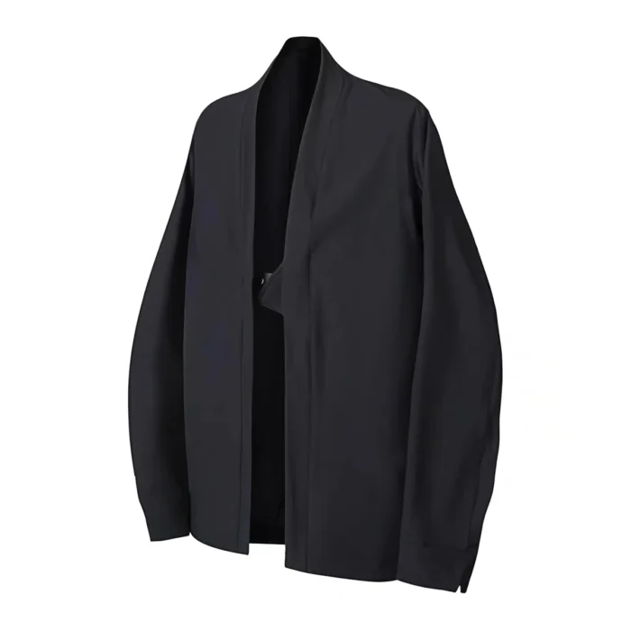 Nosucism 23aw Stand collar kimono jacket ergonomic cut 3d storage pocket strap stretching nylon material techwear 4