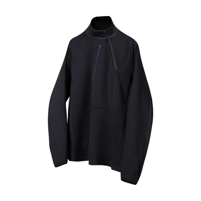 Nosucism 23aw ergonomic cut mid collar zippered longsleeve warm and heating 420g cotton material techwear gorpcore 14