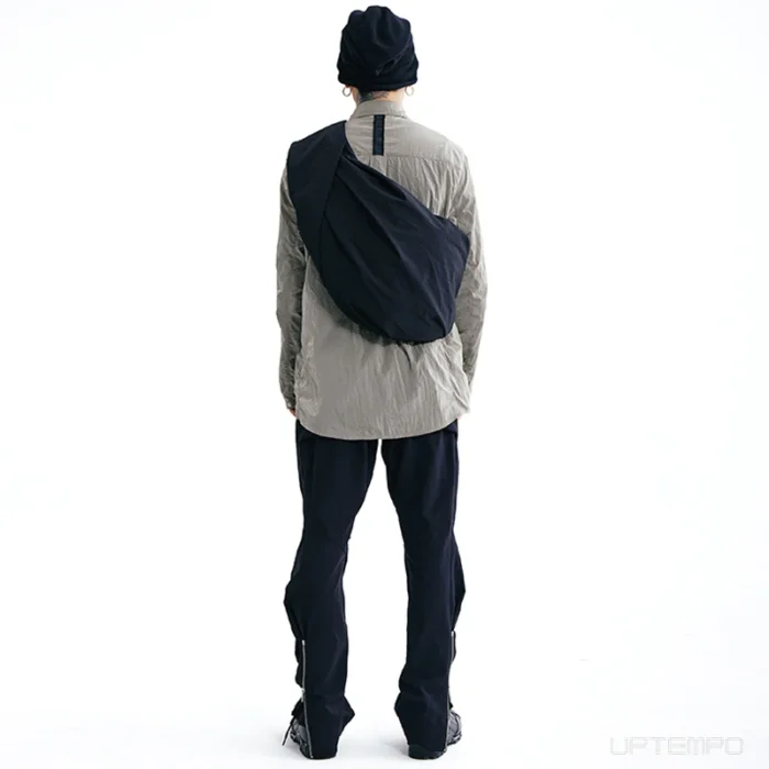 Nosucism IINTRM SSION 21aw Daoist messenger bag shoulder bag wrinkle effect nylon fabric techwear accessories japanese 1