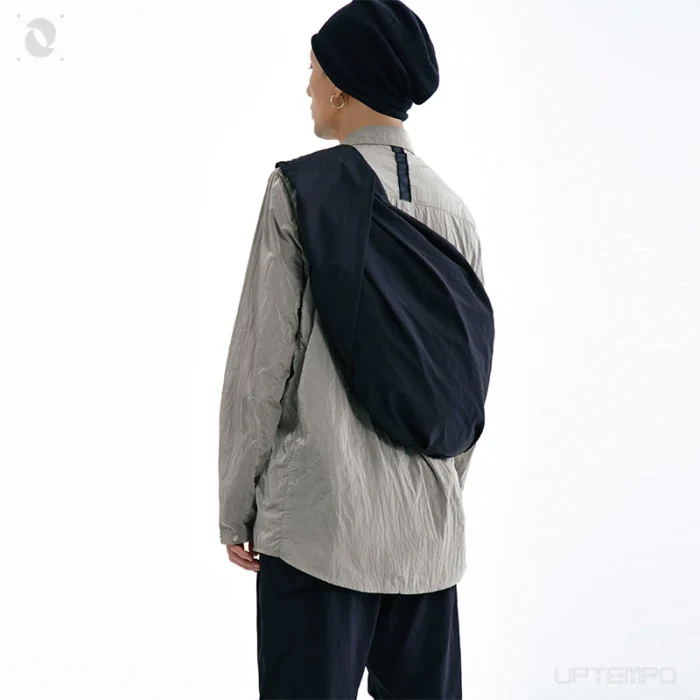 Nosucism IINTRM SSION 21aw Daoist messenger bag shoulder bag wrinkle effect nylon fabric techwear accessories japanese