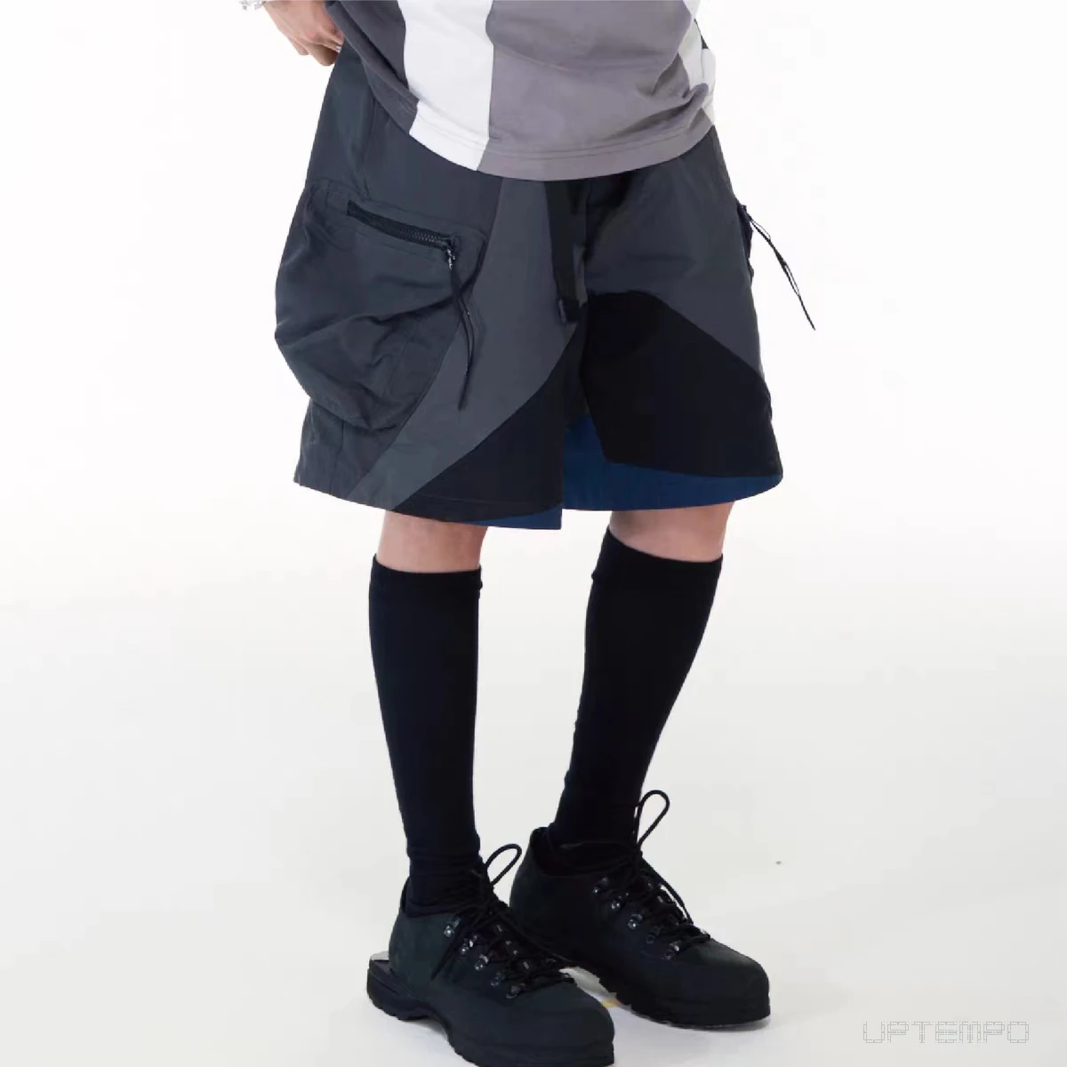 Pupil travel 23ss Color matching deconstructed shorts multiple pockets waist belt techwear aesthetic gorpcore 3