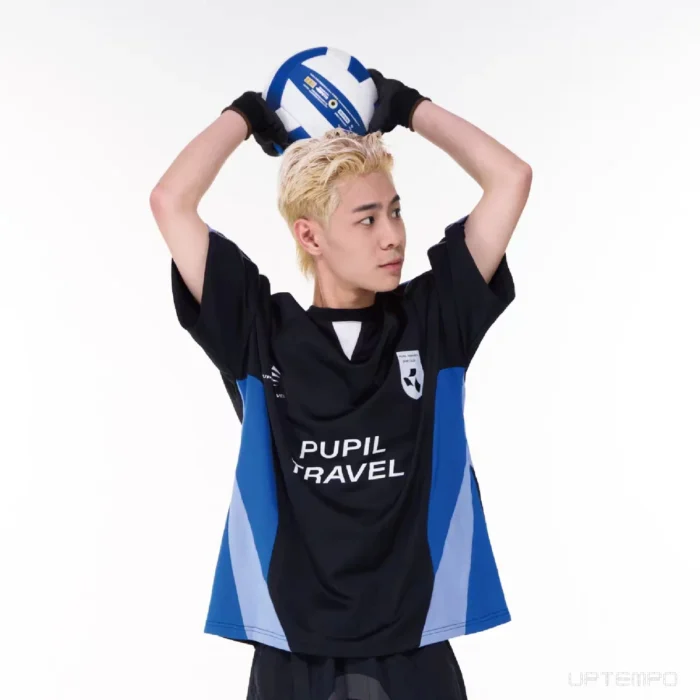 Pupil travel 23ss Color patchwork short sleeve jersey printed logo t shirt sports blokecore aesthetic 1