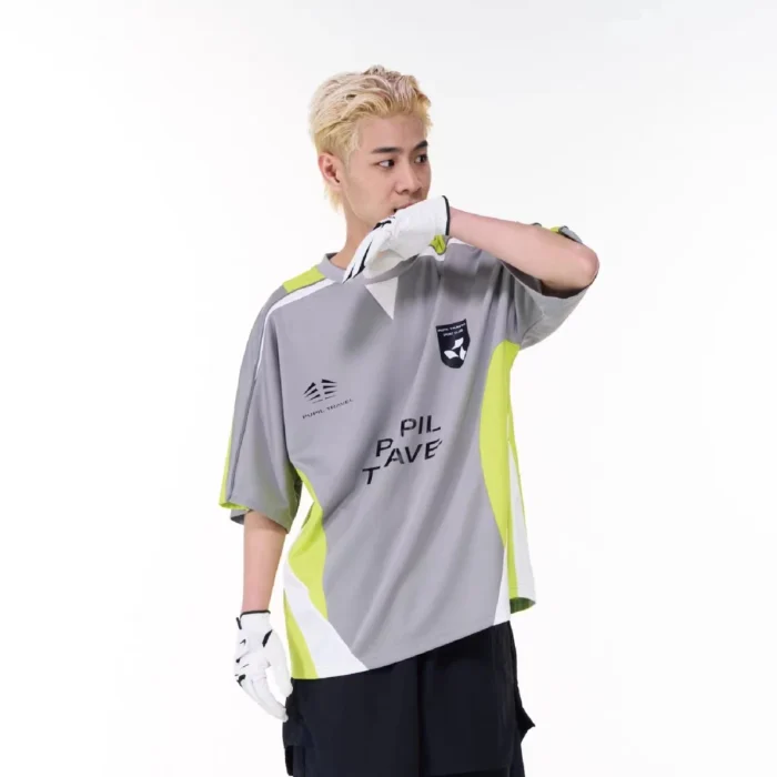 Pupil travel 23ss Color patchwork short sleeve jersey printed logo t shirt sports blokecore aesthetic 2