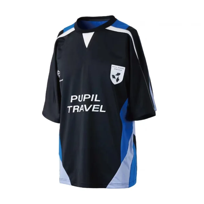 Pupil travel 23ss Color patchwork short sleeve jersey printed logo t shirt sports blokecore aesthetic 4