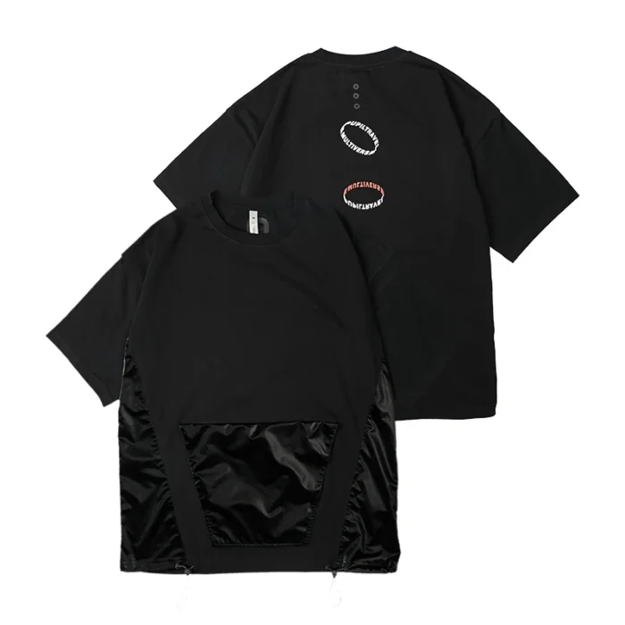 Pupil travel Cotton t shirt with front pocket techwear aesthetic streetwear