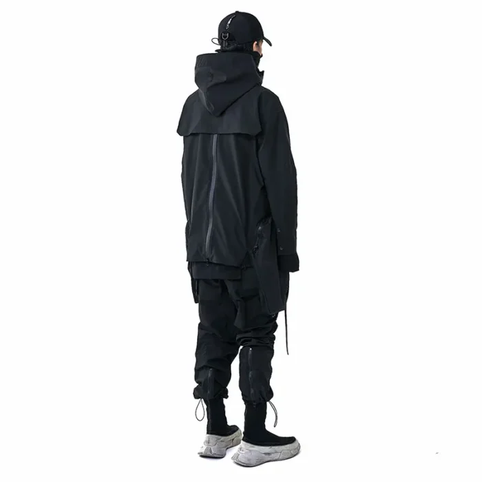 Pupil travel functional jacket wide side pockets detachable hood techwear streetwear ninjawear japanese style dystopian clothes 2