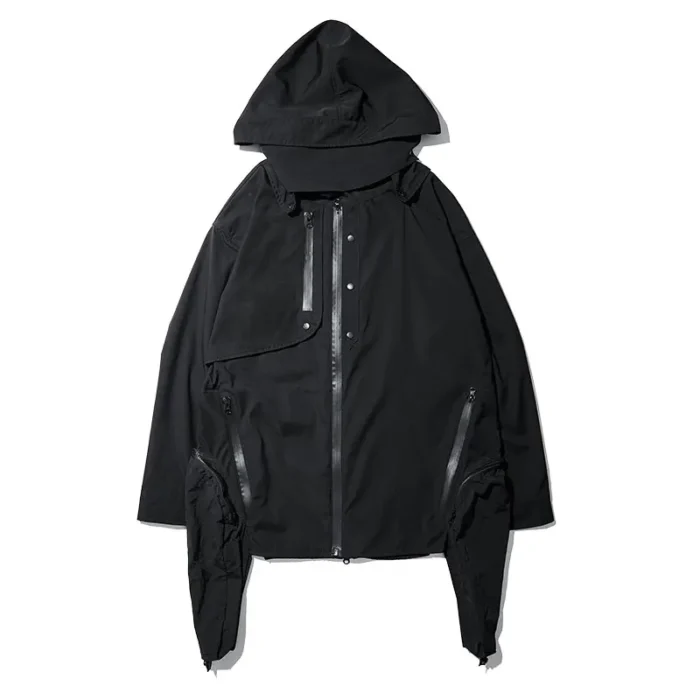 Pupil travel functional jacket wide side pockets detachable hood techwear streetwear ninjawear japanese style dystopian clothes 4