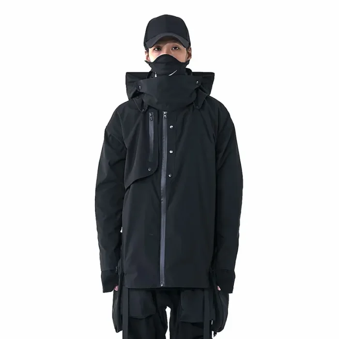 Pupil travel functional jacket wide side pockets detachable hood techwear streetwear ninjawear japanese style dystopian clothes