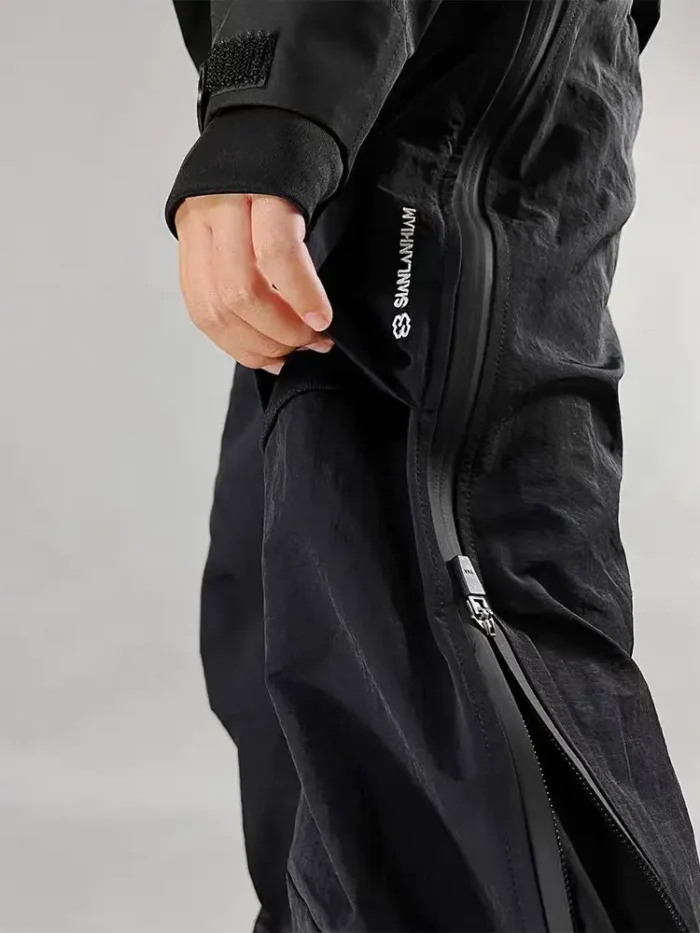 Sianlanhiam paratrooper straight tube outdoor pants water repellent quick drying side zippers shaping techwear gorpcore 4