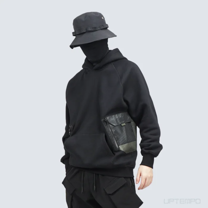 Silenstorm 21aw Contrast colour stitching hoodie versatile multiple pockets techwear techninja warcore streetwear 1