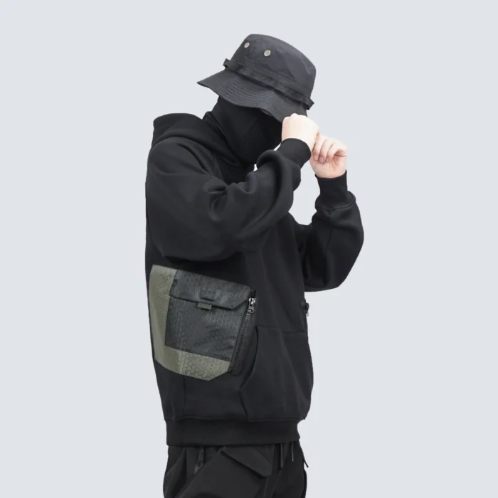 Silenstorm 21aw Contrast colour stitching hoodie versatile multiple pockets techwear techninja warcore streetwear 2