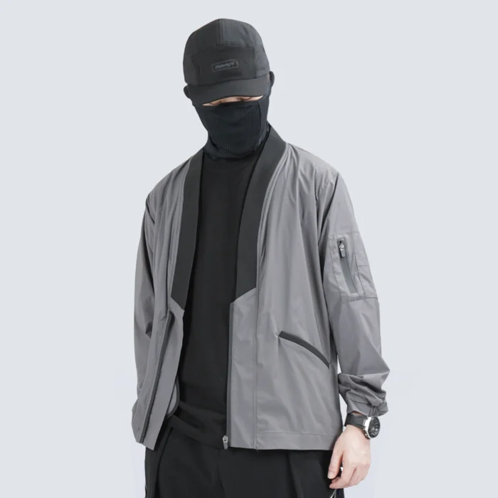 Silenstorm 21aw Grey kimono noragi multiple pocket taoist robe techwear urban ninja ninjawear streetwear 2 scaled