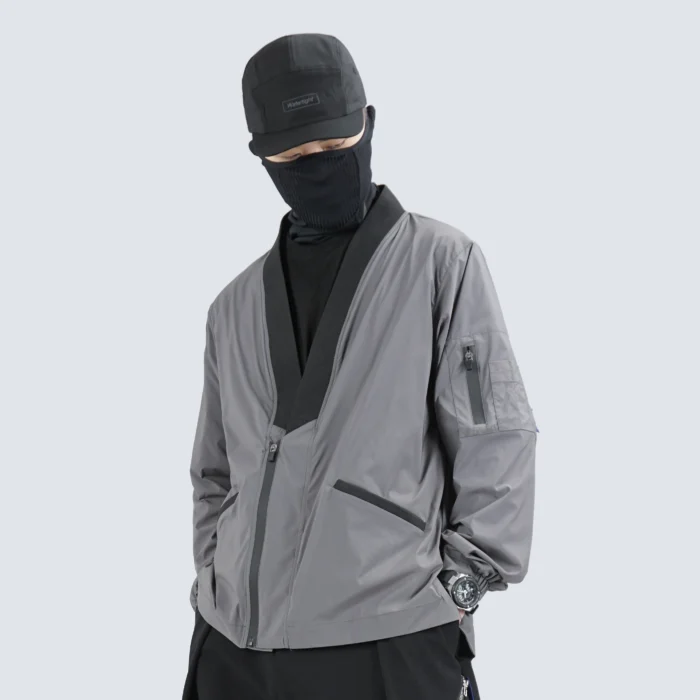 Silenstorm 21aw Grey kimono noragi multiple pocket taoist robe techwear urban ninja ninjawear streetwear scaled