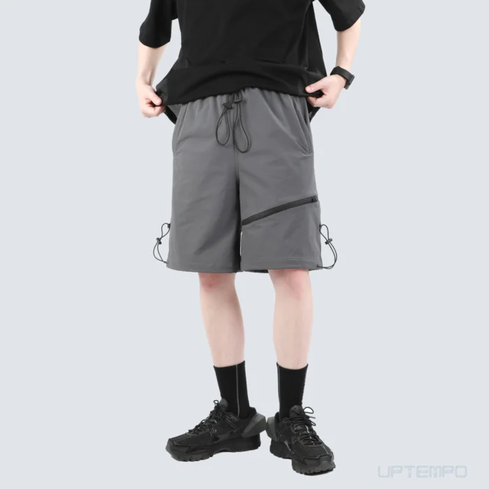 Silenstorm 21ss Versatile shorts grey drawstring waist stretching material techwear streetwear ninjawear 1 scaled